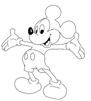 A coloring page of mickey mouse